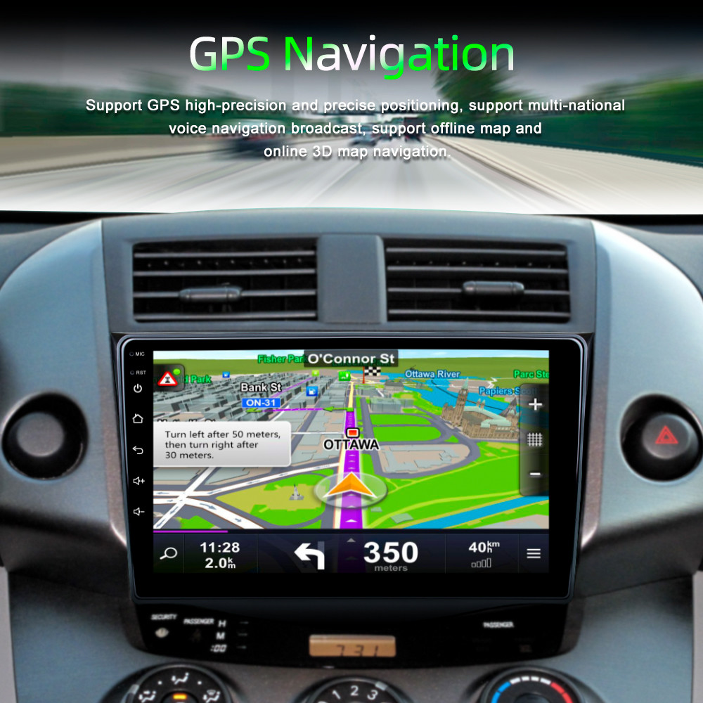 2 Din Car Radio Stereo Android Multimedia Player GPS Navigation For Toyota RAV4 2007-2012