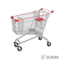 Buy cheap 4 Wheels Steel Shopping Cart Trolley 100L for Supermarket Chrome Surface product
