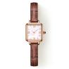 Buy cheap Small Brown Leather Watch Womens Square Fashion Roman Watch Slim Belt from wholesalers