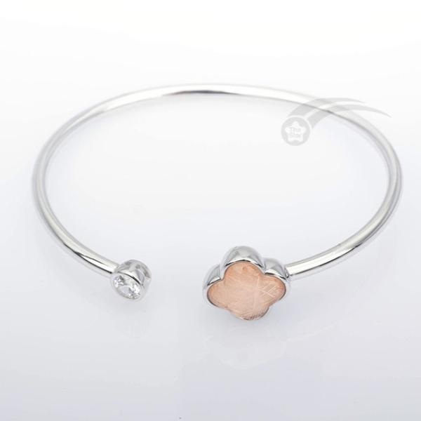 Buy cheap Female Clover Shape Of Real Meteorite Bracelet 925 Sterling Silver Bangles from wholesalers