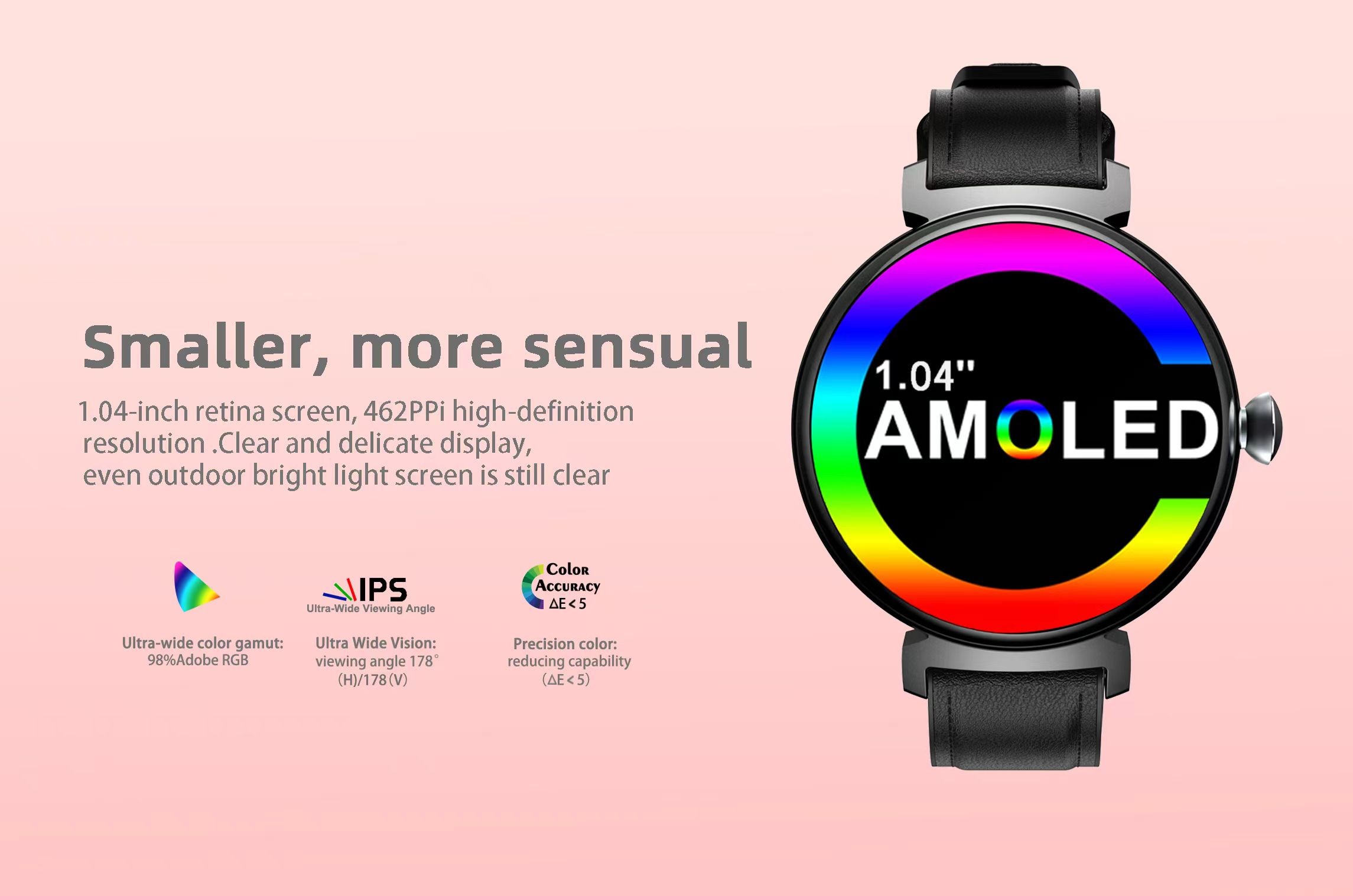 S901 Women Smart Watch 1.04 Inch AMOLED HD Screen IP68 Waterproof Smart Watch Ladies