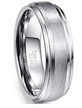 Buy cheap Polished Sliver Men's Wedding Ring Gold Tungsten Carbide Tungsten Steel Ring Women Wedding Band Fashion Jewelry from wholesalers