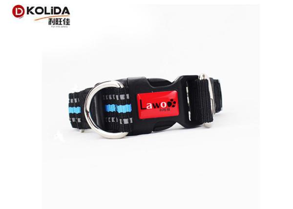 Buy cheap PU Leather Adjustable Dog Collar Nylon Material 150g With Black Color from wholesalers