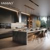 Buy cheap Modern Black Gloss Melamine Kitchen Cabinets with Panel Hinge Faucet Drawer Basket Villa Kitchen Cabinets from wholesalers