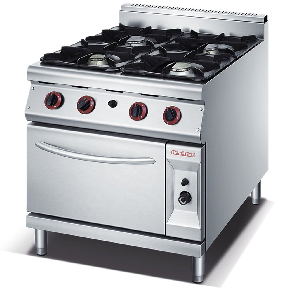 Commercial Kitchen Traditional Private Mold 4-Burner Gas Range with Gas Baking Oven