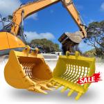 OEM 50*50 mm Mini Excavator Sieve Bucket With Cutting Edge Blades for Sale
