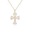 Buy cheap Zircon 24k Gold Plated Cross Pendant Necklace 925 Sterling Silver Crystal Choker from wholesalers