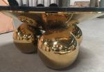 Gold Plated Feet round 36'' Restaurant Marble Table For Hotel
