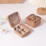 Cork Travel Jewelry Case, Cork Box Jewelry Organizer for Ring Necklace Earring,