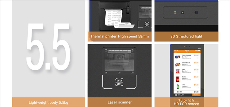 15.6 Inch Self Service Order Kiosk , Online Self Ordering Kiosk For Restaurants Payment Display