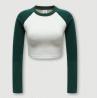 Buy cheap Autumn and Winter American Retro Color Contrast Long Sleeve Short Women′s T-Shirt Support Custom Logo from wholesalers