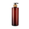 Buy cheap 60ml 80ml 100ml 120ml 150ml 180ml 200ml 250ml 300ml Elegant Amber Flat Shoulder PET Bottle With Natural Bamboo Lotion Pump from wholesalers