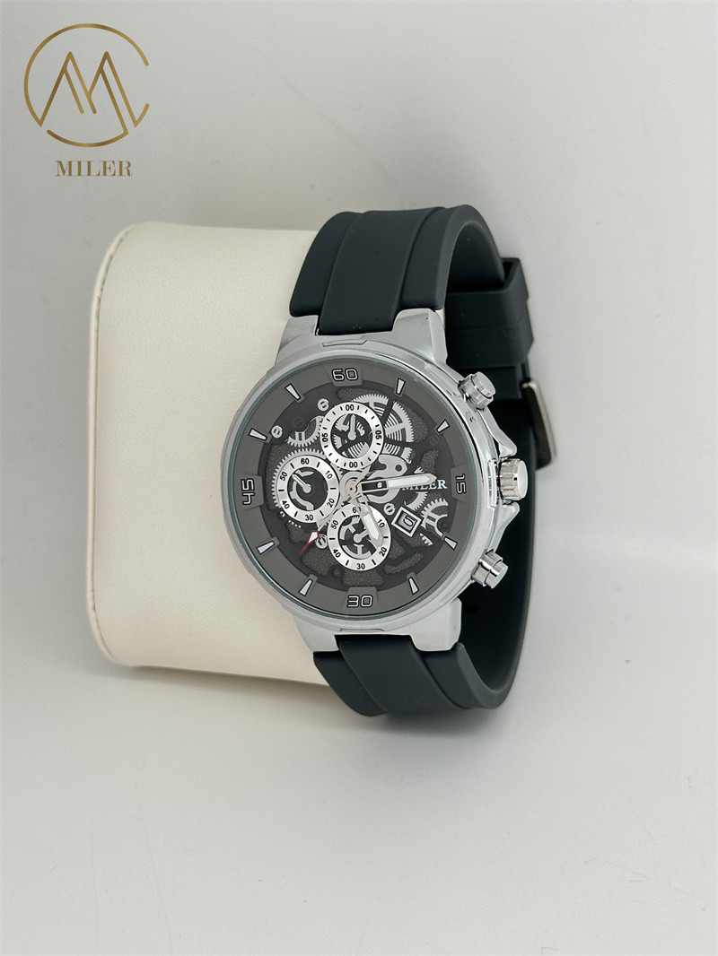 Black Strap Quartz Wrist Watch featuring Buckle Clasp and Plastic Case