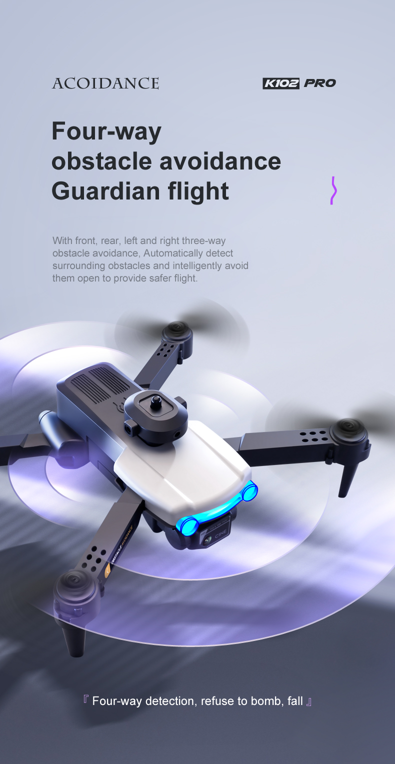 Elfbar Vapers E88 Pro Mini Drone Camera K102 PRO 4K HD Optical Flow Camera Drone with Obstacle Avoidance