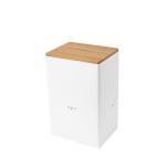 Tin Tea Box Organizer Storage Chest-Square shaped tin box with Bamboo lid