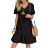 Buy cheap 2023 Summer European and American Female Skirt Loose Casual Short Sleeve Waist Casual Dress from wholesalers