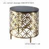 Buy cheap Customized laser cutting grille table iron steel stainless gold color round coffee table from wholesalers