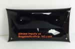 Button Closure PVC Clutch Bag For Women Handbag Snap Sleeve Cosmetic Makeup Bag,