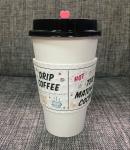 Disposable Coffee Paper Cup Sleeve 12oz Flexo Offset Printing Available