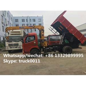 Buy cheap hot sale cheapest price dongfeng 2.5tons telescopic boom mounted on dump truck, factory dongfeng dump truck with crane from wholesalers