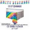 Buy cheap Happy Birthday Party Decoration Set Tie-Dye Disposable Banner Paper Plates Tableware Set from wholesalers