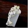 Buy cheap 925 Sterling Silver Sculptured Flower Bird Natural Jade Pendant Necklace (DZ011049) from wholesalers