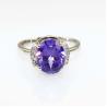 Buy cheap Women Jewelry 8mmx10mm Oval Purple Cubic Zircon Sterling Silver Ring (R275) from wholesalers