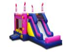 Birthday Cake Inflatable Bouncer Combo Castle With Slide Double Stitching