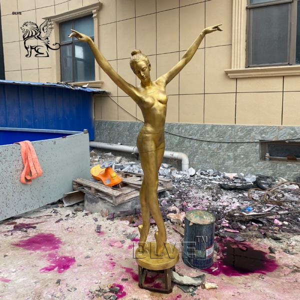Beautiful Naked Ballet Girl Dancing Fountain Bronze Garden Water Fountain Metal