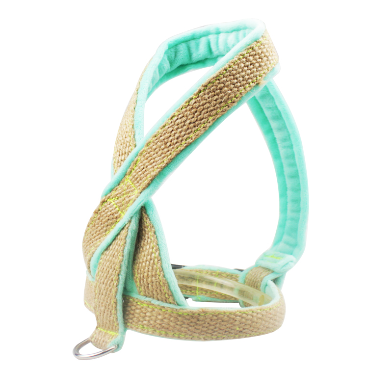 Custom Firm Padded Dog Harness And Leash Adjustable Step In No Pull Velvet Soft Hemp