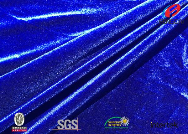 Buy cheap 250gsm Ks Royal Blue Stretch Velvet Fabric , Stretch Velvet Material 75D+40D from wholesalers