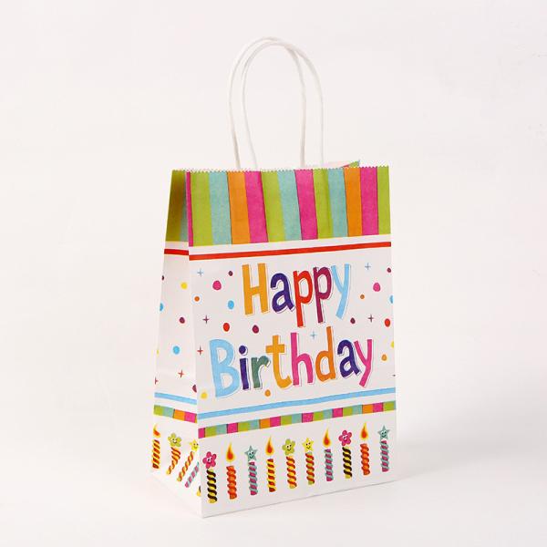 Buy cheap Customized Logo Brown Kraft Paper Tote Bag for Birthday Party Clothing Gift Packaging from wholesalers