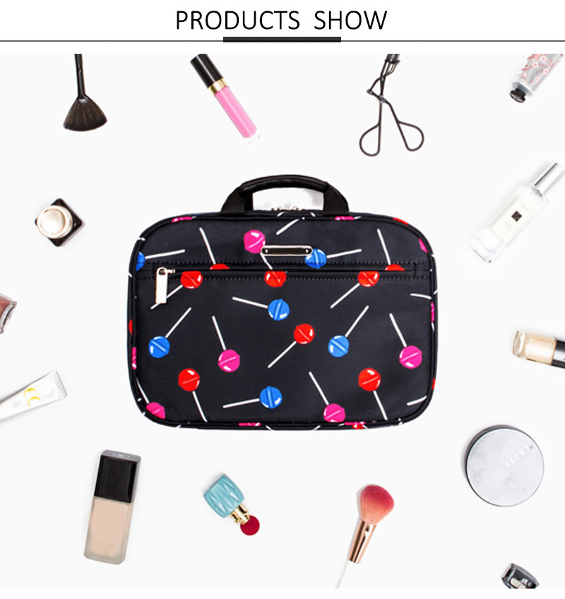 Multi Functional Folding L28*D8*H19 Cm Polyester Cosmetic Bag