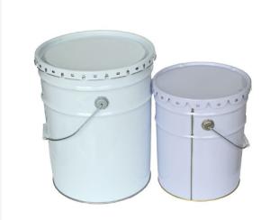 China 18L Paint Pail Bucket Barrel Shaped Metal Tin Bucket With Lid on sale