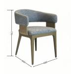 Solid Wood Fabric Chair for Dining Room Customized Ash Wood Frame Hotel