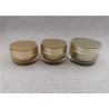 Buy cheap Golden Round Plastic Cosmetic Jars 50g acrylic Makeup Containers Double Wall from wholesalers
