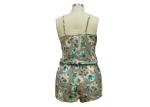 Disperse Printing Womens One Piece Pajamas , Womens Party Jumpsuit Camisole
