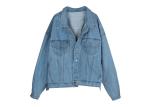 Printed Women ' S Denim Coats & Jackets Light Wash Trucker Over Size Fit