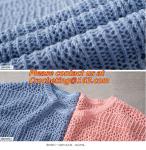 Crochet,Sweater Three Quarter Sleeve Hollow out Casual Crochet Knitted Sweater