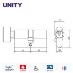 Double Profile Commercial Door Lock Cylinder With Thumb Turn 60 - 120mm Size