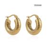 Buy cheap Versatile Simple Stainless Steel Gold Earrings Thick Round Coil Stud Earrings For Women from wholesalers