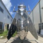 4.8m High Customized Mirror Polished Stainless Steel Bee Sculpture