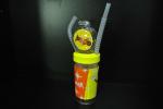 Yellow Cartoon Water Bottle , Windmill Style Kids Water Bottles With Fun
