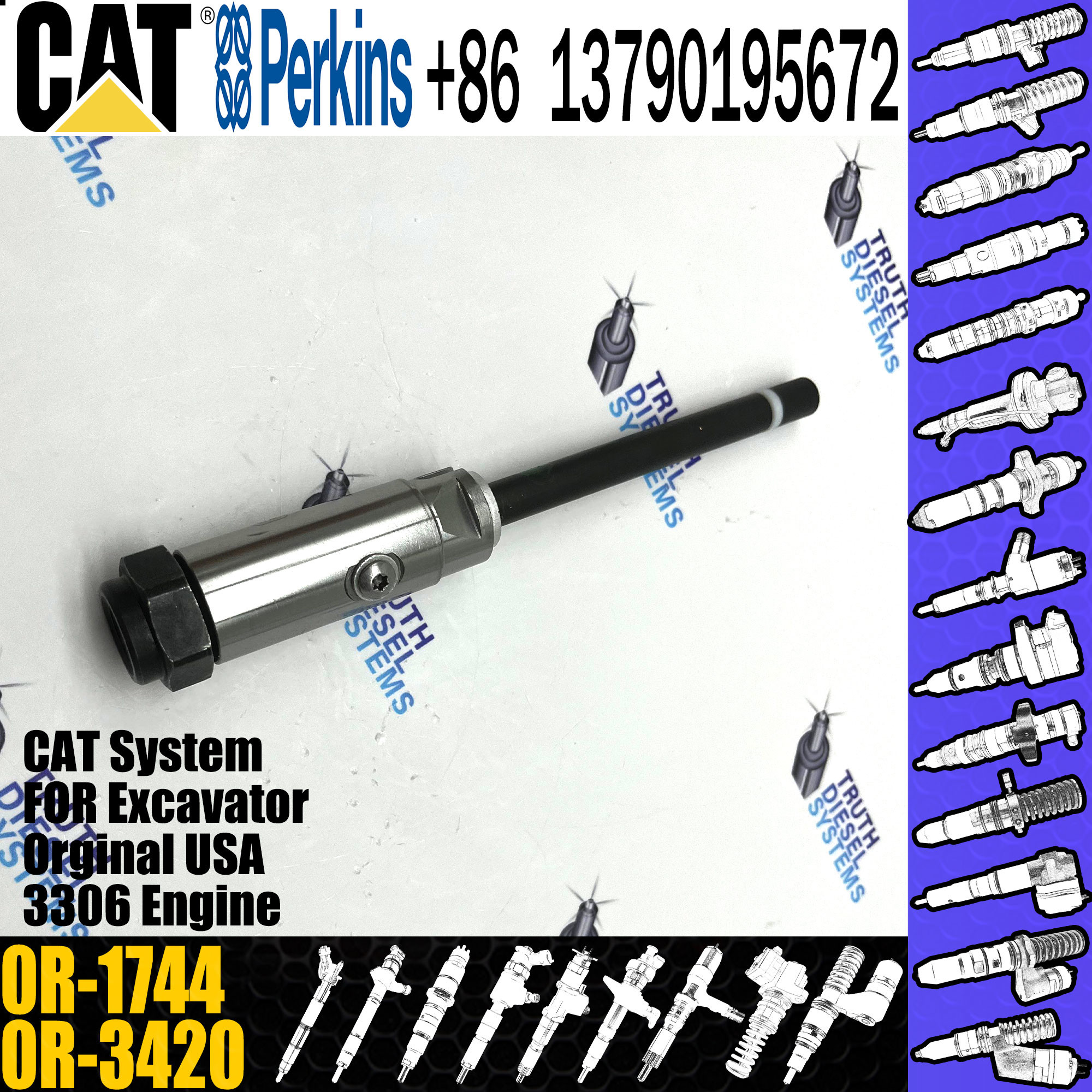 Made in China new Diesel Fuel Pencil Injector 0R-1743 0R-3420 0R-1744 FOR Engine 3406B/3406C/3408/3408B/3408C