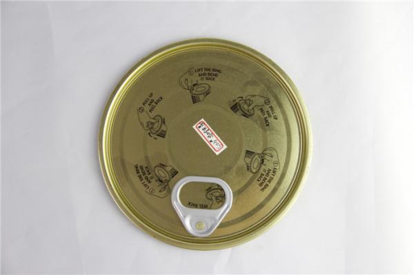 Buy cheap 99 mm golden Tin Can Easy Open Lid EOE food grade material from wholesalers