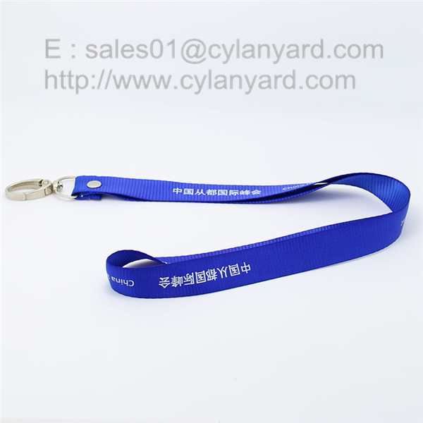 Rivet polyester lanyard with metal clasp clip