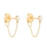 Buy cheap 925 Sterling Silver Chain Drop Pearl Earrings White Freshwater Pearl Earrings from wholesalers