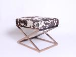 Living room cross legs stainless steel ottoman stool foot set ottoman stool