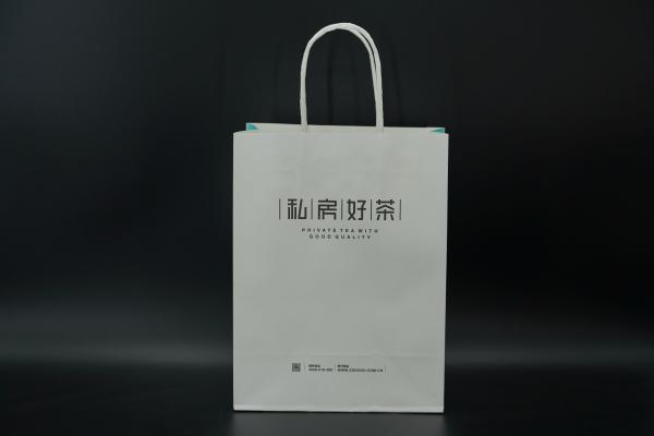 Buy cheap Durable Tea Packaging Paper Bags Lightweight White Gift Bags With Handles from wholesalers