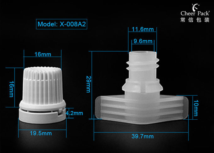 Anti Theft Pouch Bottle 9.6mm Plastic Spout Caps